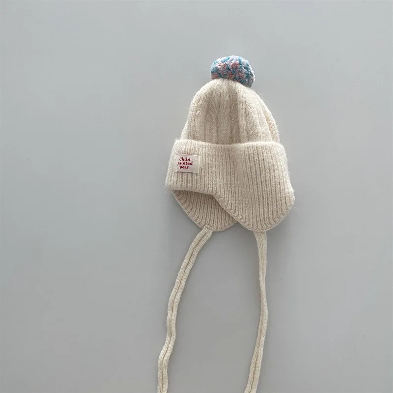 Kids Hat 48-52cm Toddler Winter Beanie with Earflap Knitted Hat Baby Boys Hats Girls Warm Windproof Cold Proof Children Cap view 5