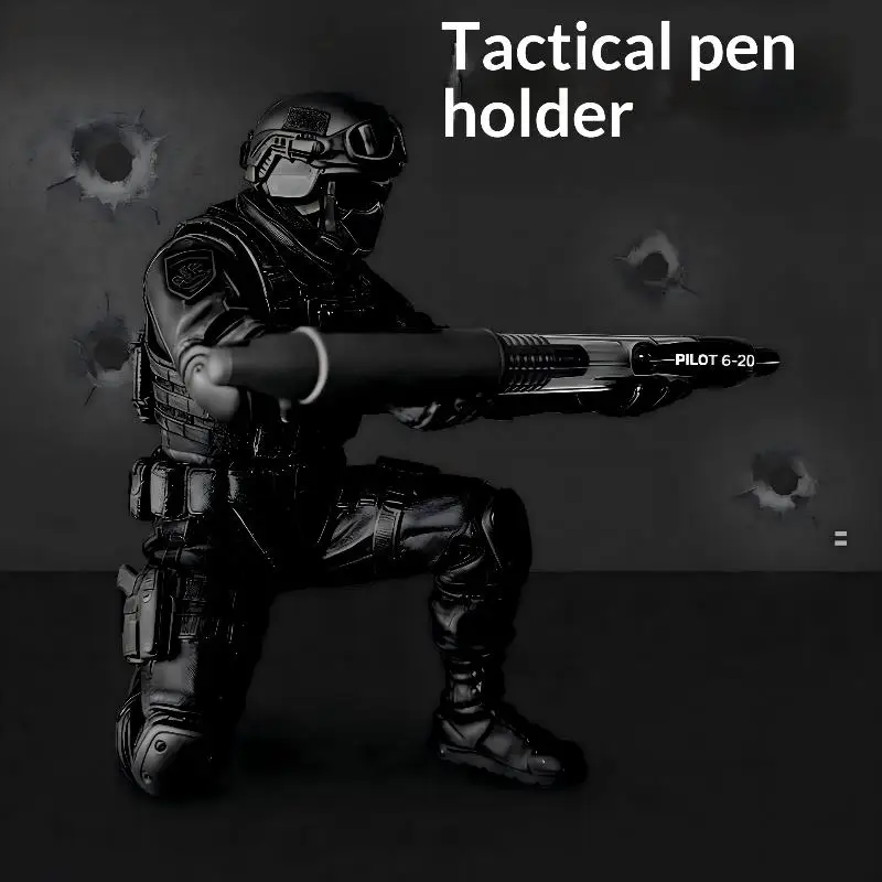 Soldier Pen Holder 3D Printed Desktop Organizer Cool Figure Statue Personalized Pen Stand For Desk Decor Collection Gifts
