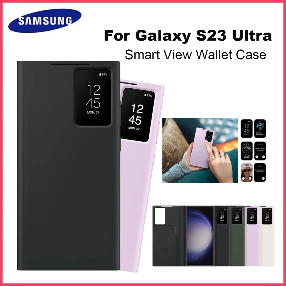 Original Samsung Smart View Wallet Smartphone Case EF-ZS918 for Galaxy S23 Ultra S-View Wallet Case Window phone cases