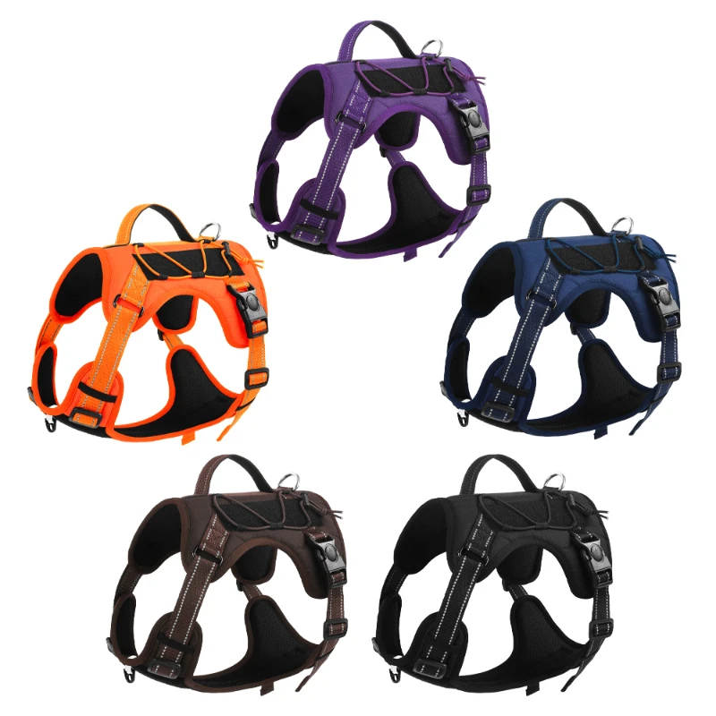 Durable Large Dog Vest Harness Explosionproof Tactical Pet Chest Straps Labrador Greyhound Reflective Harnesses Dogs Accessories