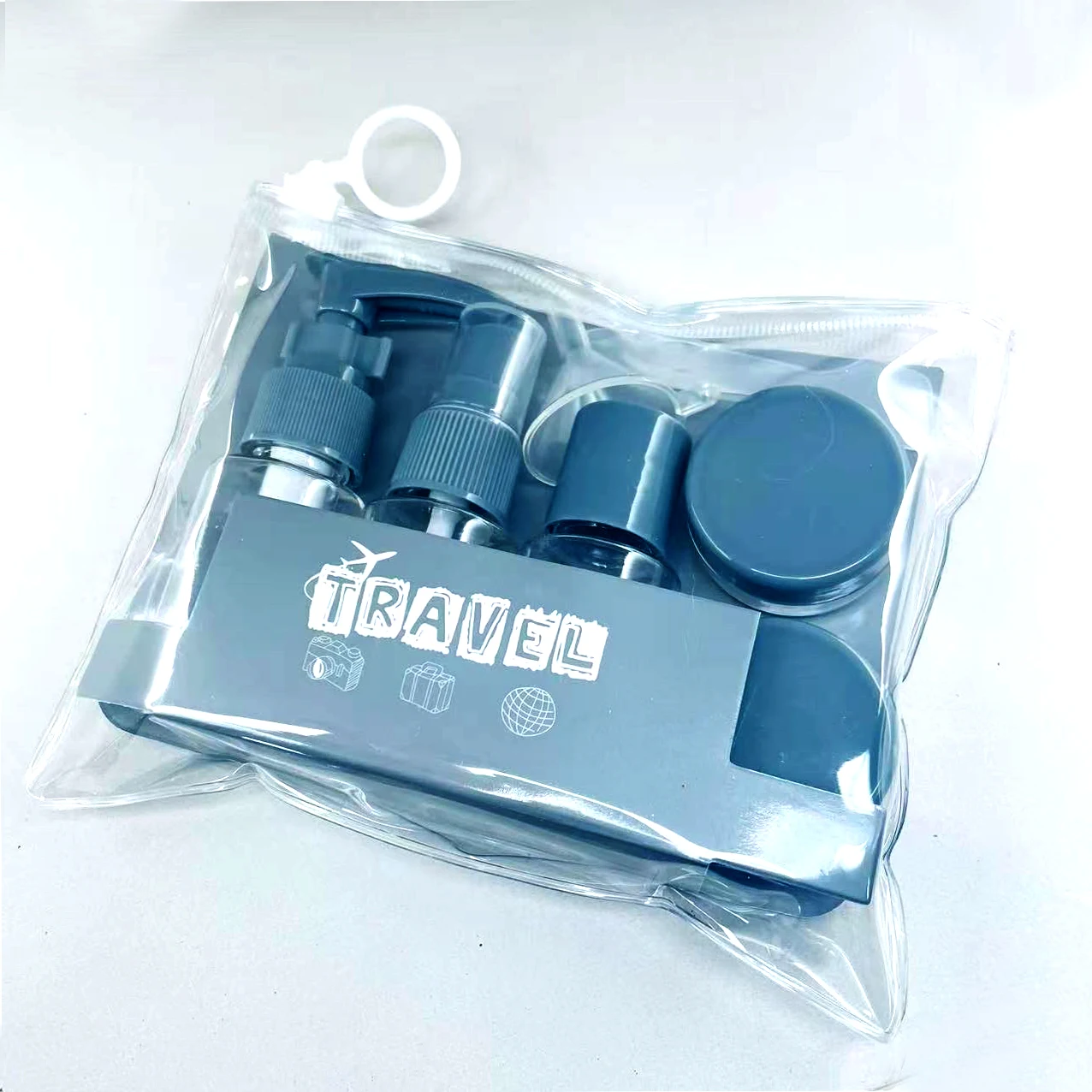 1 Set nachfüllbare Reiseflaschen, 7 Stück, leere Sprühflasche, Lotionspumpe, Kosmetikverpackungsbehälter – Detail 4