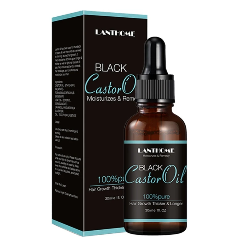 Potenziatore per ciglia con olio semi ricino liquido più spesso più lungo per crescita efficace delle ciglia da 30