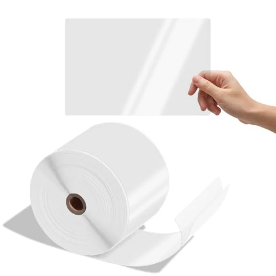 

6" X 9" Clear Label Protectors 500 Stickers, 1 Roll Permanent Adhesive Transparent Seal Stickers - NOT Printer Compatible - Pro