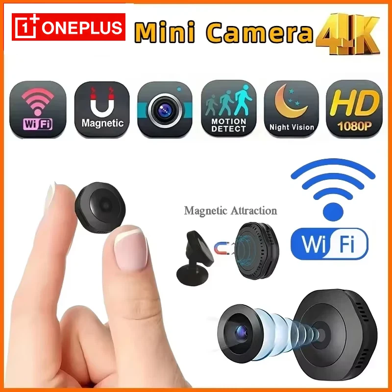 Oneplus 4K HD Mini Camera Wireless Portable Camera Night Vision Camcorder WiFi Remote Monitor Video Voice Recorder Security Cam