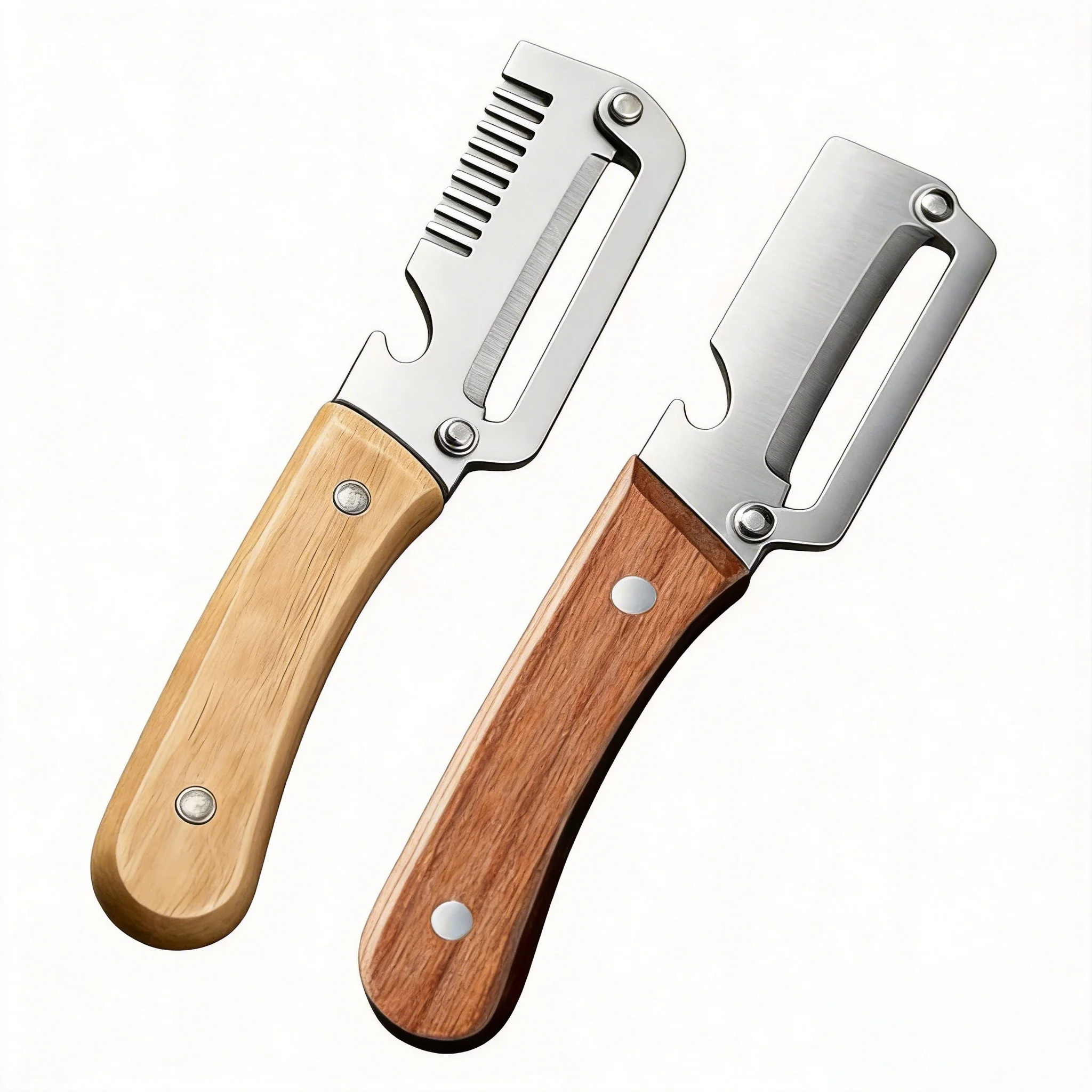 Kitchen Peeler Stainless Steel Vegetable Peeler with Wooden Handle for Peeling and Slicing Fruits and Vegetables Kitchen Tool