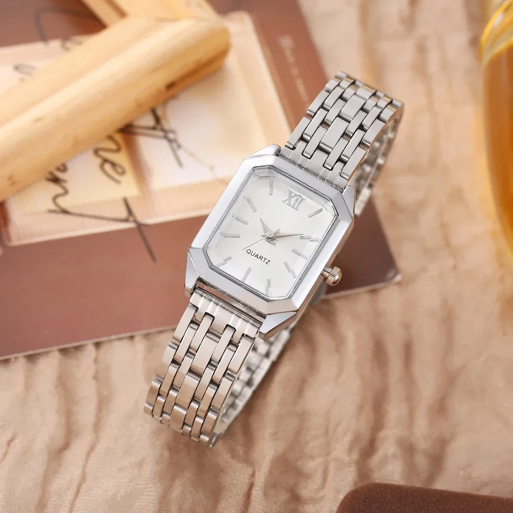 Light luxury steel strip women's watch pointer female student fashionable simple square quartz watchFashion Watch