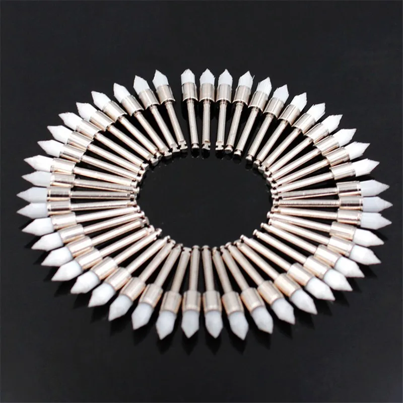 

100 шт./упак. Стоматологические полировочные щетки с нейлоновой острой головкой на липучке для полировки зубов, для угловых насадок, стоматологический материал