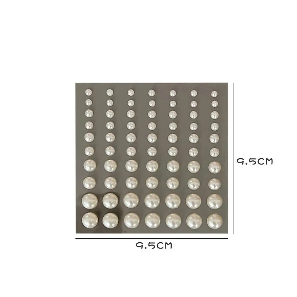 3D Rhinestone Pearl Decorative Sticker Disposable Light Luxury Semi Round Pearl Stickers Self Adhesive Fashion