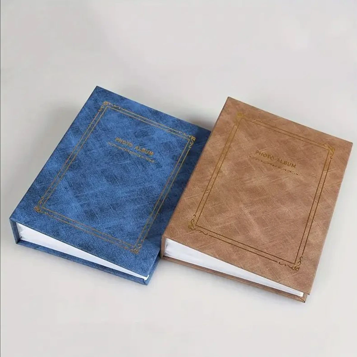 Vintage Style Photo Album with Transparent Pages – 4x6 Inch, 200 Photo Capacity, Elegant Wedding, Birthday & Christmas Gift – El