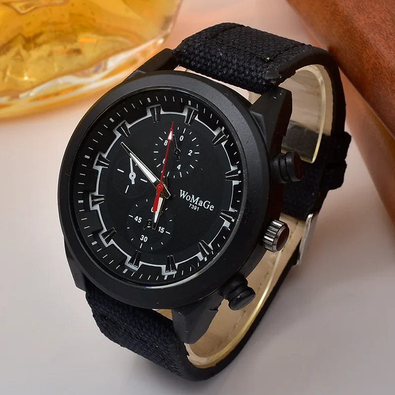 

Womage Men's Watches Fashion Military Sport Watches Men Fabric Strap Quartz Wristwatches Relogio Masculino Reloj Hombre