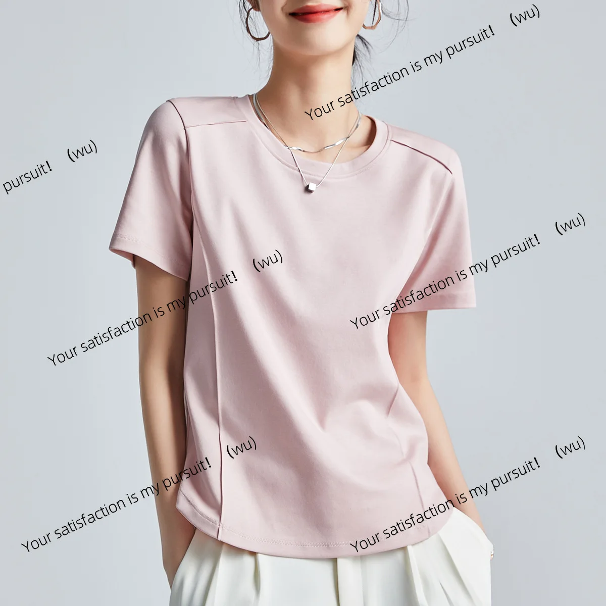 

Жидкий амиак, белая футболка с короткими рукавами и передними плечами, женская летняя рубашка из мерсеризованного хлопка с круглым вырезом, футболка