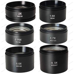 0.3X 0.5X 0.7X 0.75X 1X 1.5X 2X Auxiliary Objective Lens 48mm Thread Barlow Lens For Binocular Trinocular Zoom Stereo Microscope