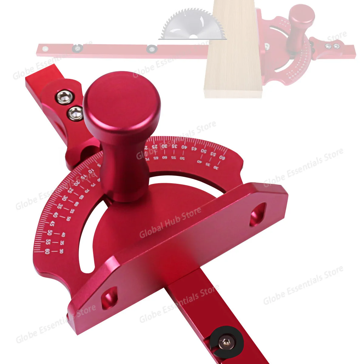 Woodworking T-track Aluminum Alloy Angle Push Ruler Gear-adjusted Quick-positioning Push Ruler Angle Disc Quick Angle Lock