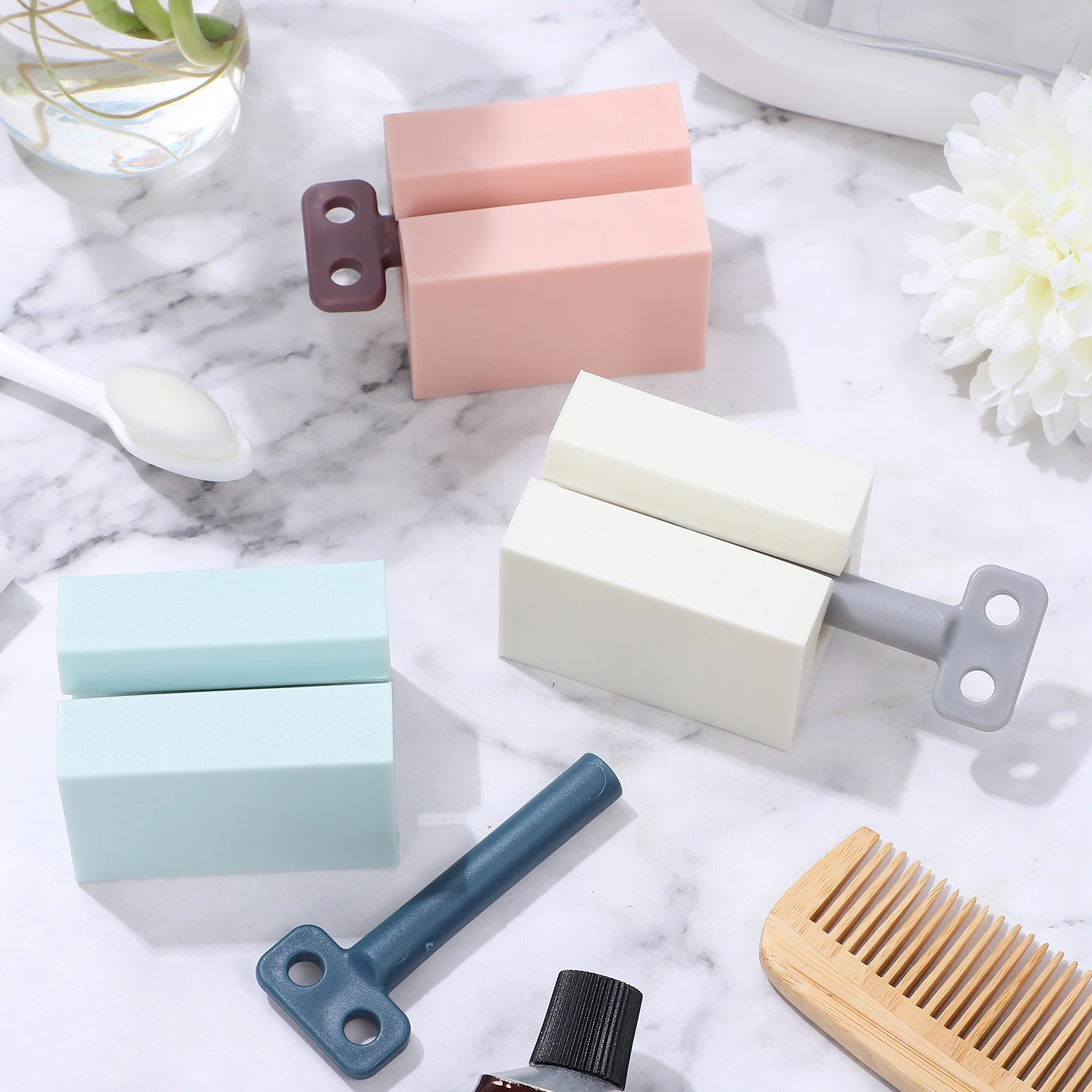 

6 pcs Toothpaste Squeezer Premium Pp Plastic Reusable Compact Design Save Toothpaste Creams Foams Dispenser Tool Rolling Tube