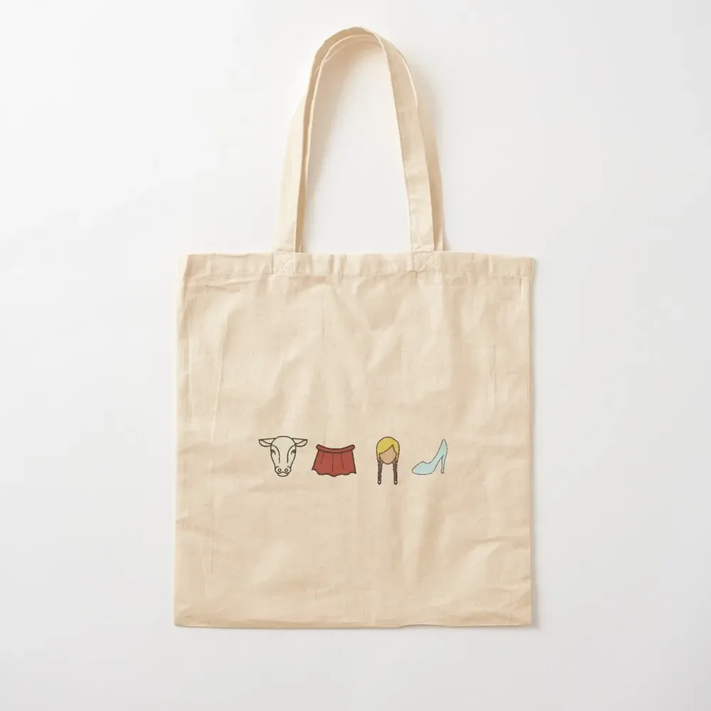 Cow, Cape, Hair, Slipper Into The Woods Tote Bag Canvas female bag Tote Bag