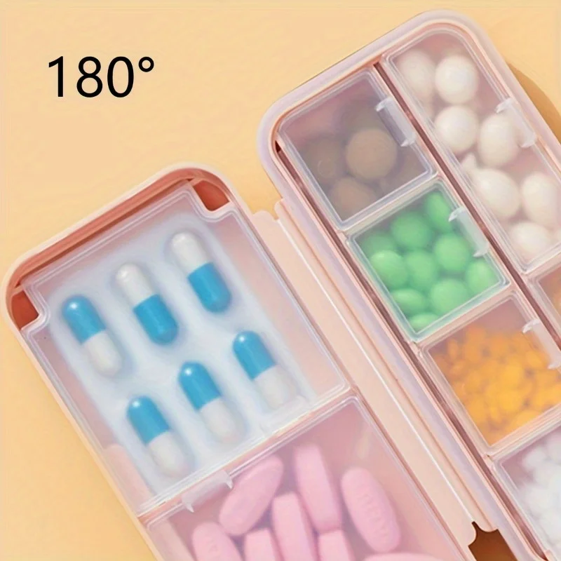 1pc Double Layer Japanese Style Portable Pill Box with Multi-grid and Double Seal - Convenient and Secure Medication Storage