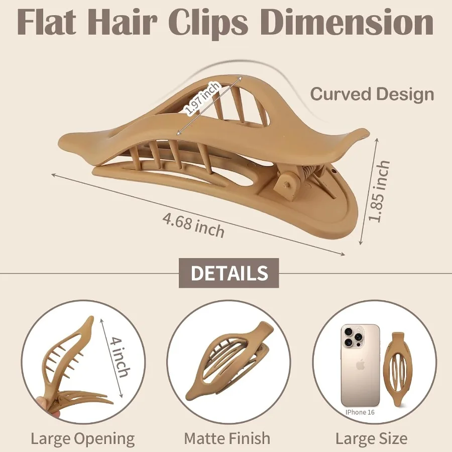 9 Paket Jepit Rambut Matte Flat untuk Wanita dengan Hasil Akhir Halus Ideal untuk Rambut Tebal dan Tipis Sempurna untuk Mengemudi dan Penggunaan Sehari-hari