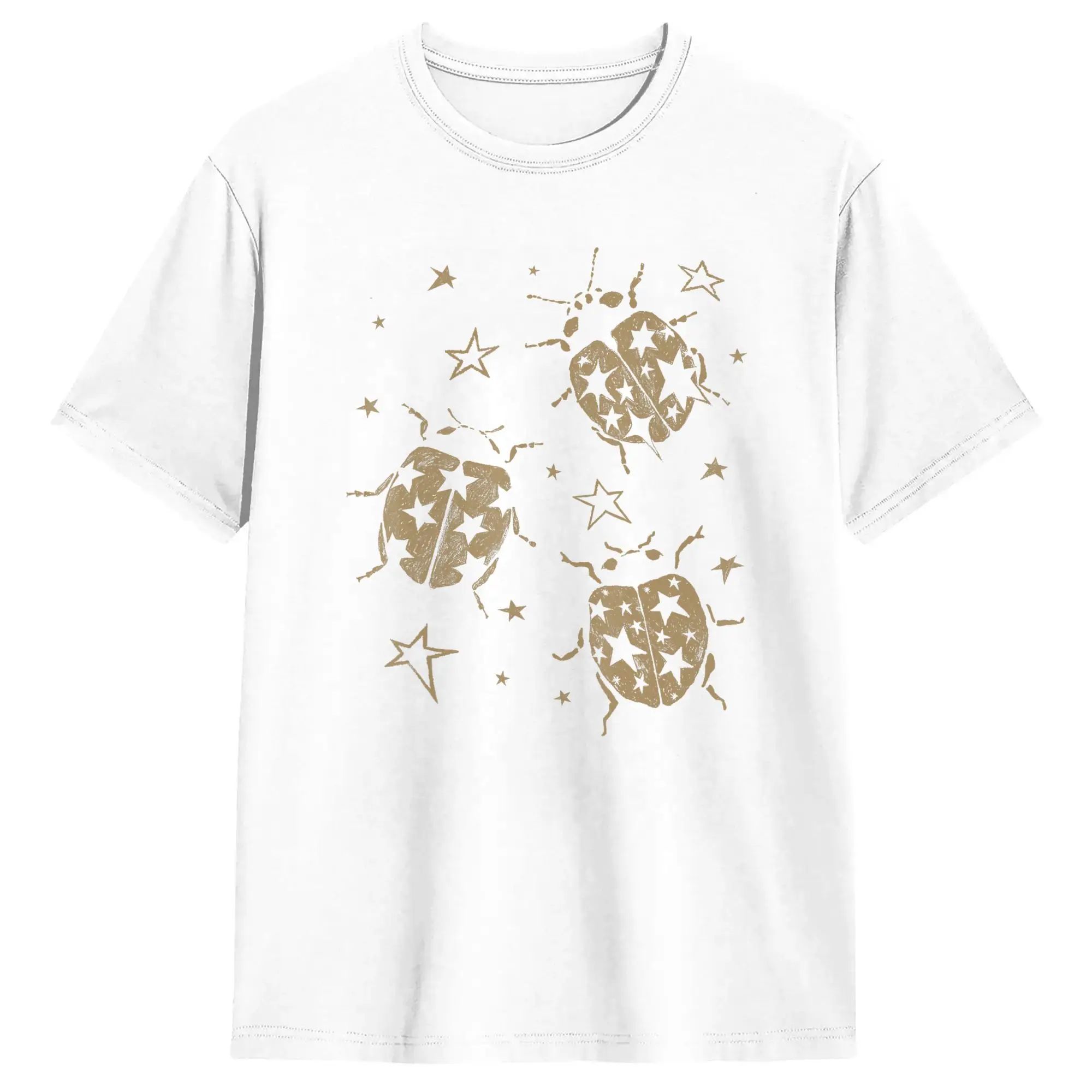 2026 Streetwear T-Shirt Summer Cute Ladybug Vintage Star Dots Fashion T Shirts Cotton Tshirt for Mens Y2K Fun Short Sleeve Tees