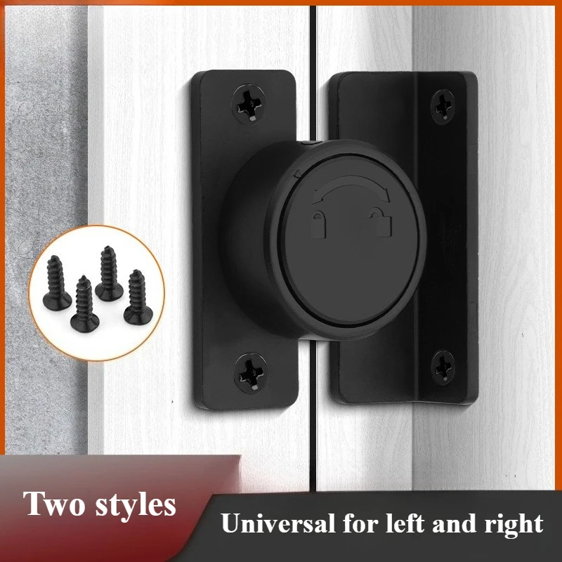 2PCS 90/180° Revolving Door Hasps Zinc Alloy Door Window Latches Sliding Barn Door Lock Indoor Security Hardware Latch Lock