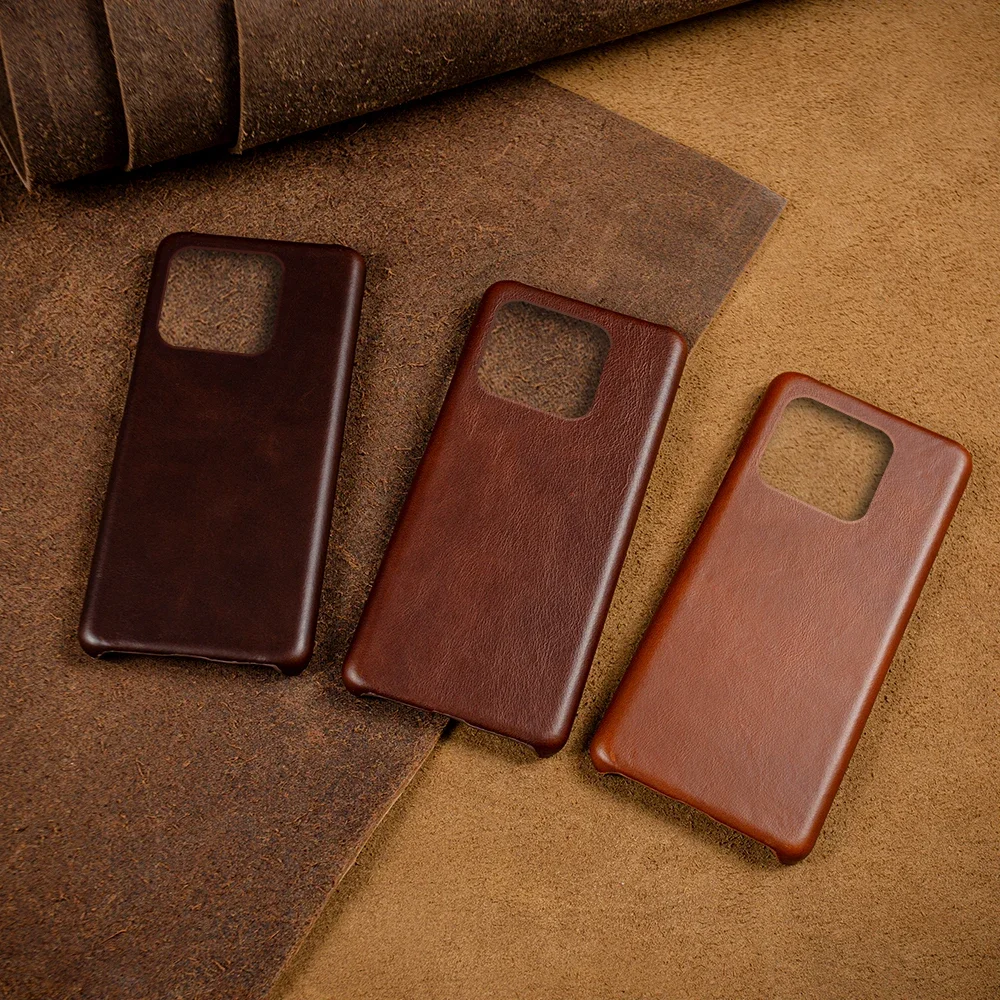 Hand Made Oil Wax Leather Phone Case For Xiaomi 13 13 Pro 13T Cover Pattern Genuine For Poco Series 12Pro 12SUltra Mi12Lite 12X