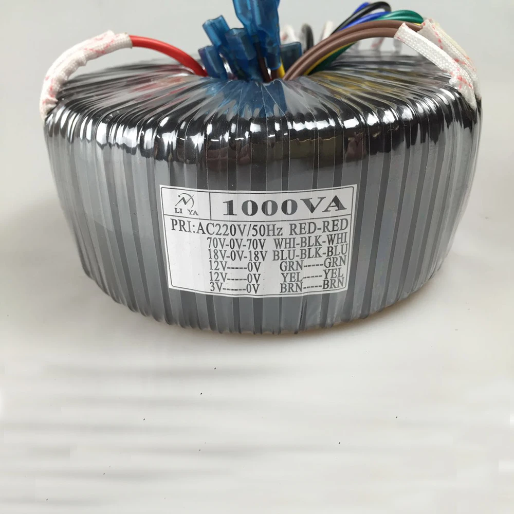 1000W toroidal transformer 220V to dual 70V dual 18V single 12V single 12V single 3V transformer can be customized