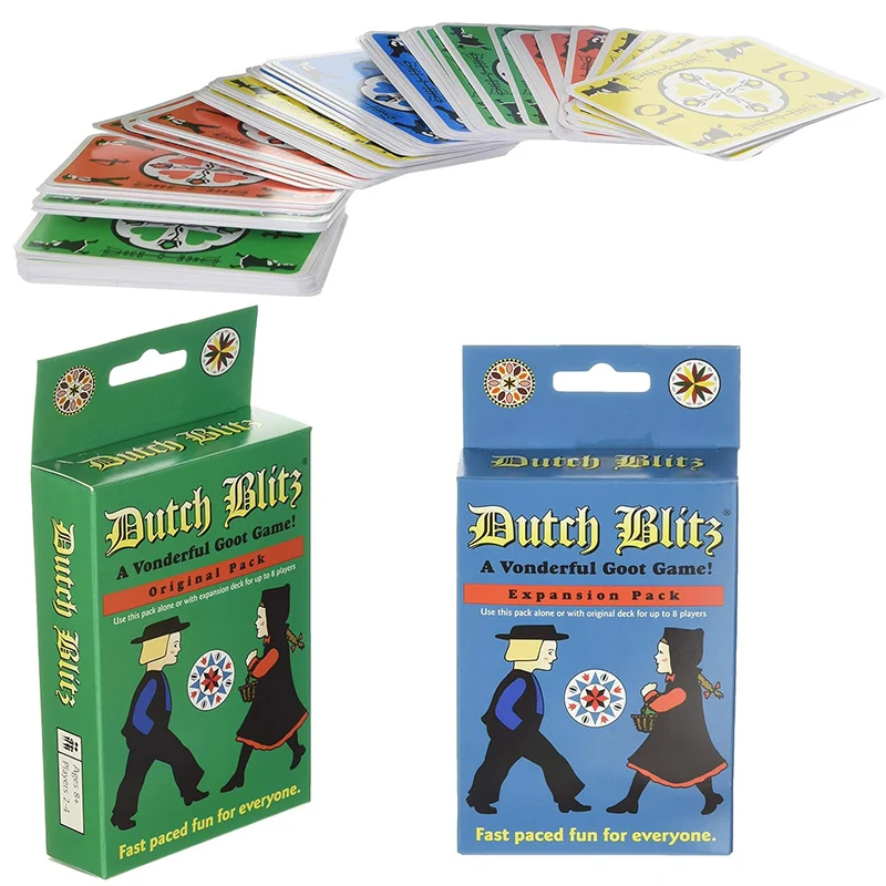 Dutch Blitz Original und erweiterte Kombination, schnelles Kartenspiel, geeignet für den Allerspaß, Familienspiel