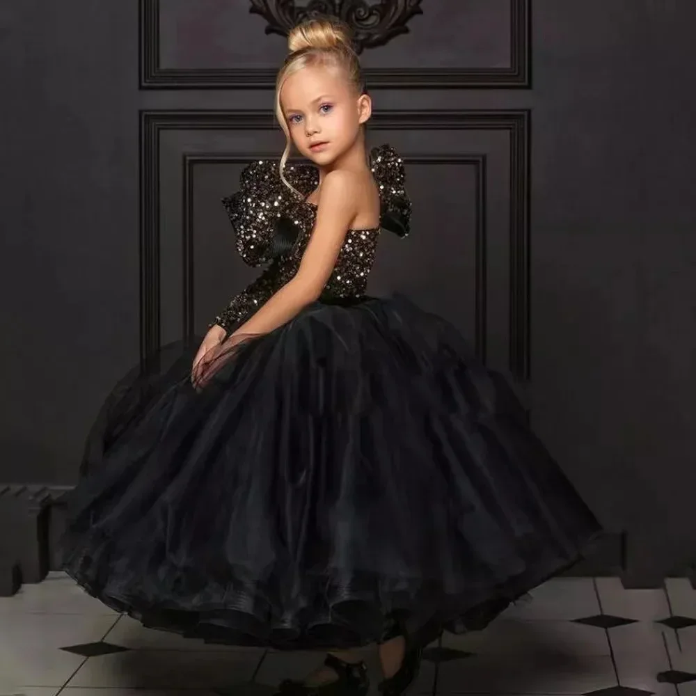 Puffy Princess Dresses Girls Luxurious Wedding Birthday Party Dress For Girls Ball Gown Elegant Party Frock For Wedding Kids