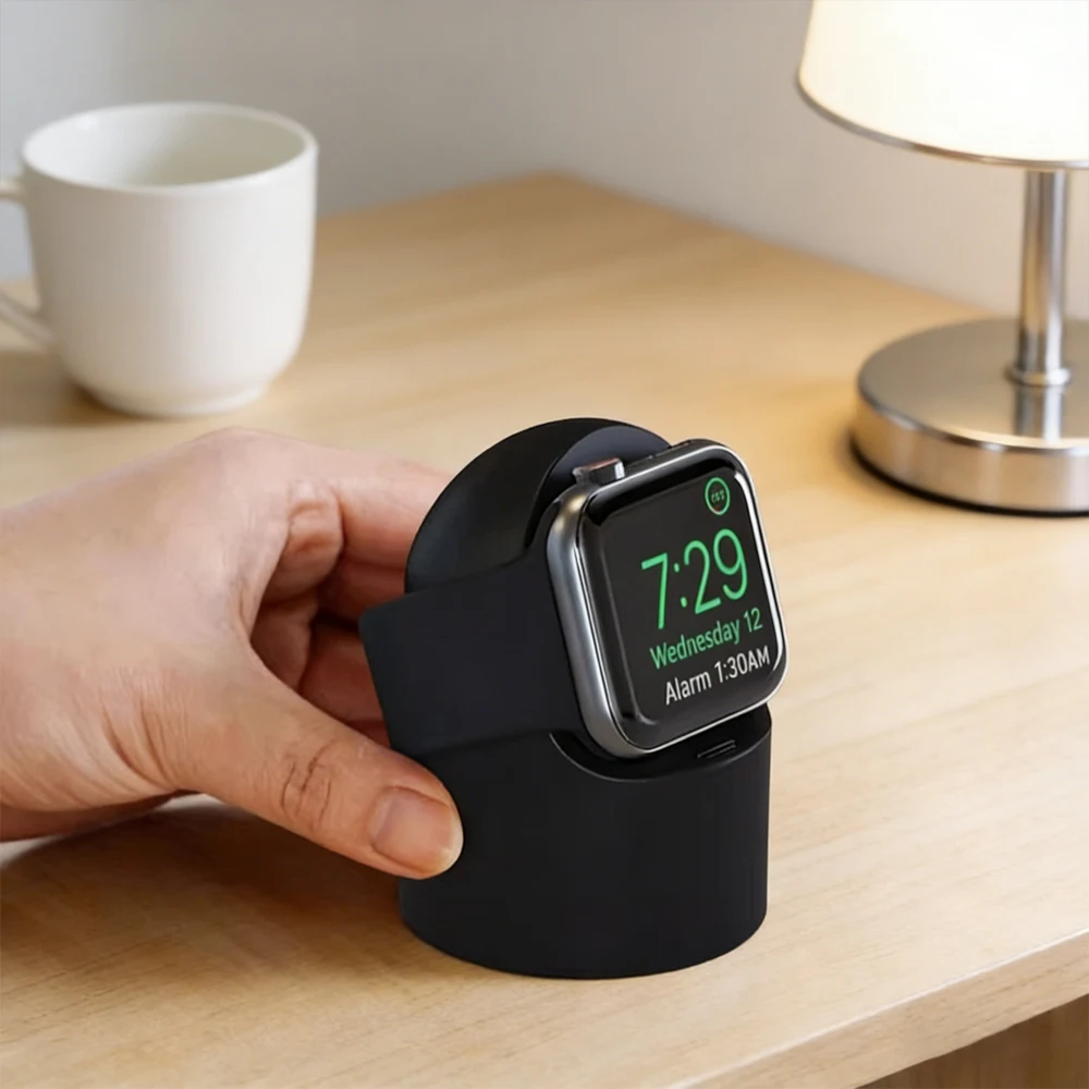 Charger Station For Apple Watch Ultra 11 10 9 8 7 6 SE 44 40 45 46 42 49 mm Silicone Charging Dock Apple watch Band accessories view 4
