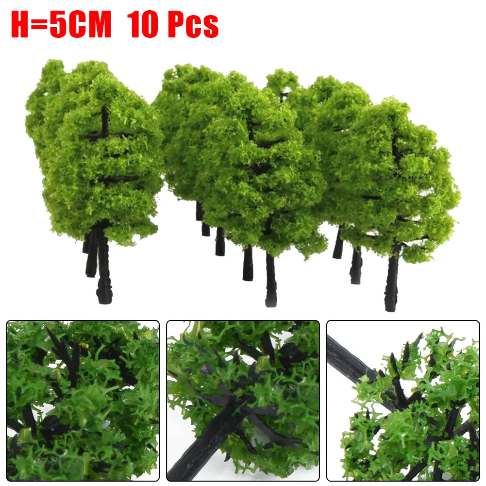 10pcs 5cm HO OO Scale Model Trees Train Railroad Layout Diorama Wargame Park Scenery Miniature Tree Landscape Decoration