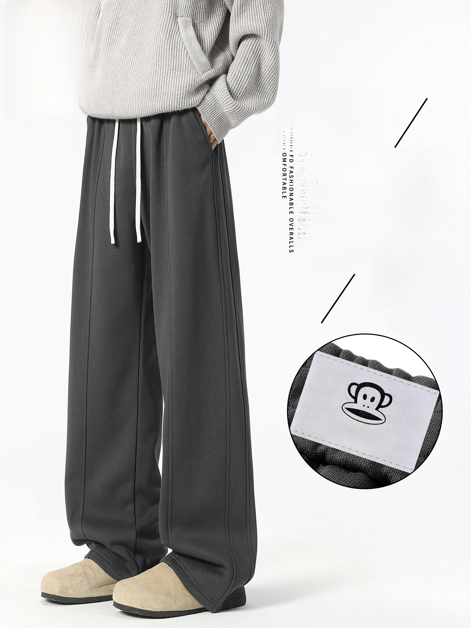 

Мужские повседневные брюки Paul Frank Spring American Deconstructed Drapey: свободные, удобные, прямого кроя