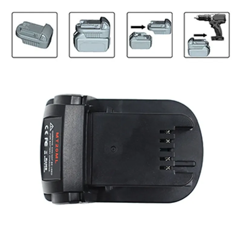 MT20ML Battery Converter Adapter for Makita 18V Lithium-ion Batteries Compatible with For Milwaukee 18V Power Tools Accessories