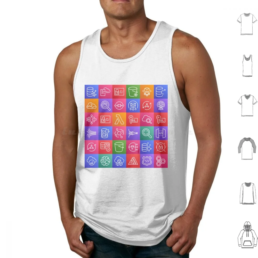 Aws Serverless Services Tank Tops Vest Sleeveless Aws Serverless Dynamodb Lambda Kinesis S3 Step Functions Iam Service Logo