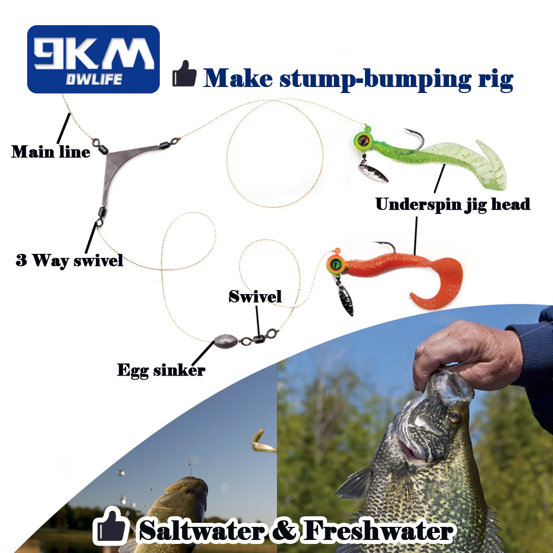 Angeln Jig Kopf Haken mit Spinner - Underspin Crappie Angeln Jig Kopf mit Weide Klinge Angeln Köder Haken Salzwasser Süßwasser – Detail 2