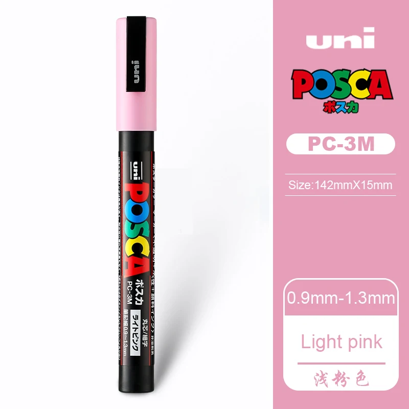 UNI PC 1M/3M/5M Posca Farbmarker Stift Alle Farben Wasserbasierende Stifte Japan Mitsubishi Schreibwaren DIY Malerei Graffiti Kunstbedarf