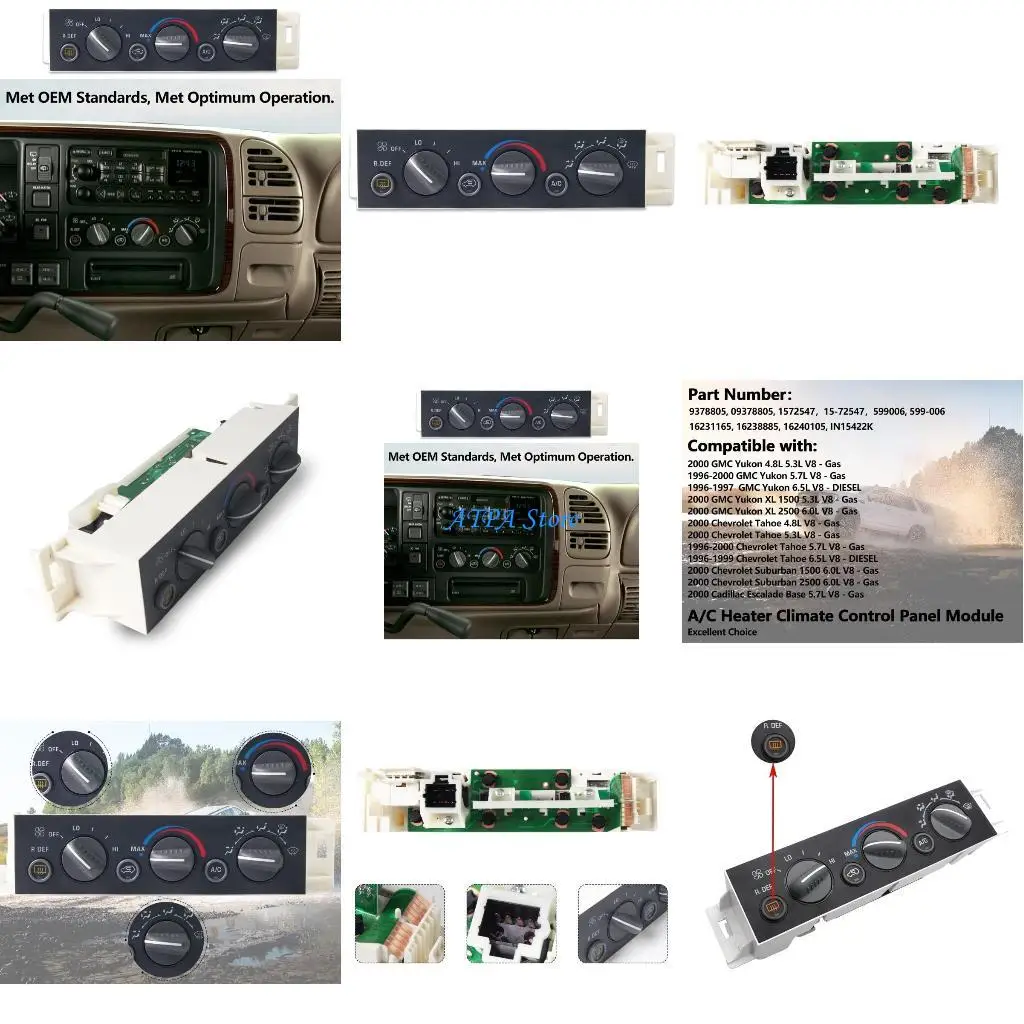 

U13C Advanced Climate Control System Precise Temperature Control Panel 599-006 Replacement Simple Installation for Vehicles