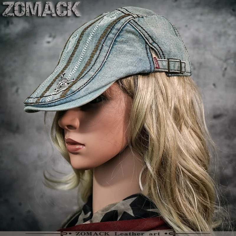 Handmade Peaked Cap Female Ins Fashion Amekaji Cowboy Hat Children Octagonal Beret Retro Newsboy Male Yupi