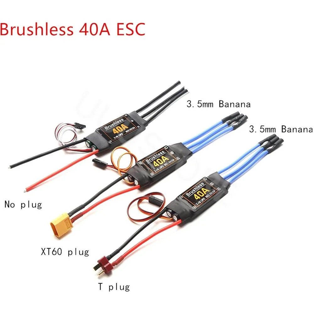40A Brushless ESC  2-4S Electronic Speed Controller With 5V 3A UBEC 3.5MM Banana Head For RC FPV Quadcopter Airplanes Helicopter
