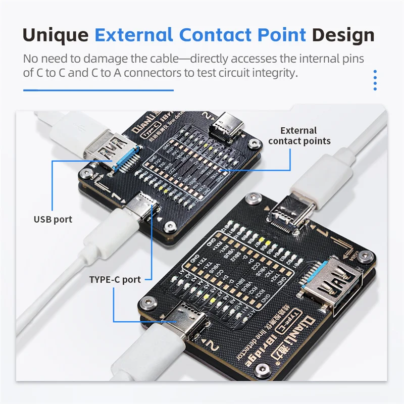 

Qianli iBridge Type-C Circuit Tester Fully Supports C to C and C to A Cable Testing Instrument Full-pin-sequence LED Indicator