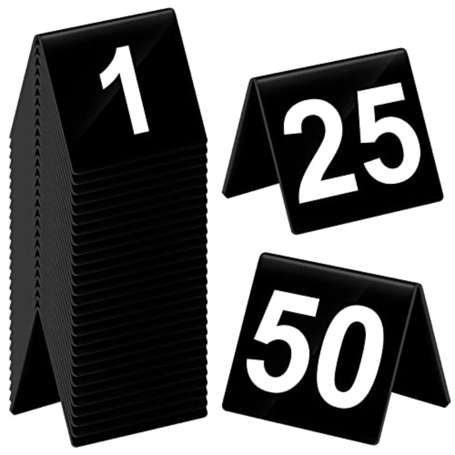 

Номерки для столов 1-50, акриловые, двусторонние, настольные таблички, карточки с номерами для ресторанов, свадеб, банкетов, вечеринок, приемов