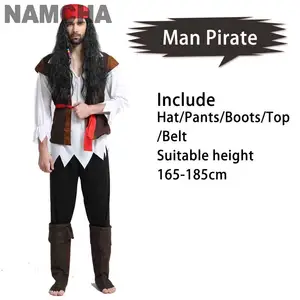 Kaptan Jack Sparrow Cosplay tam Set erkekler ve kadınlar için, cadılar bayramı kıyafetleri, karnaval kostümleri, Karnaval peruk Jack sparrow kıyafetinin en iyi 10 satışı-no. 7