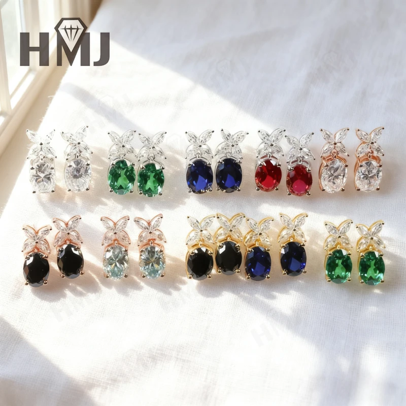 

Multicolor Butterfly-Accent Gemstone Stud Earrings Elegant & Cute Fashion Jewelry for Women Daily & Party Accessory