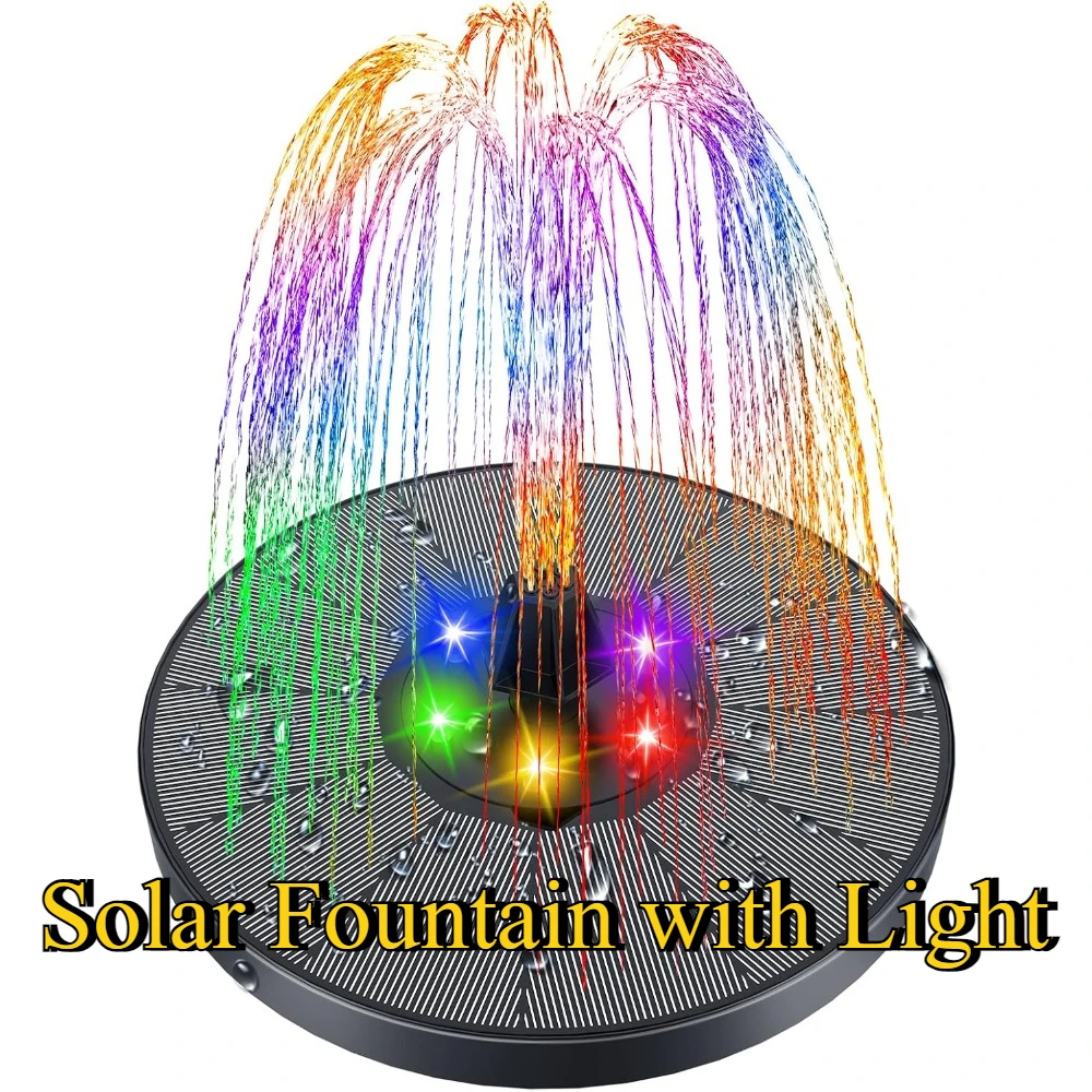 

3W LED Solar Fountain Pump Built-in 900mAh Battery Circular Solar Water Pump with 7 Nozzles Suitable for Various Water Features