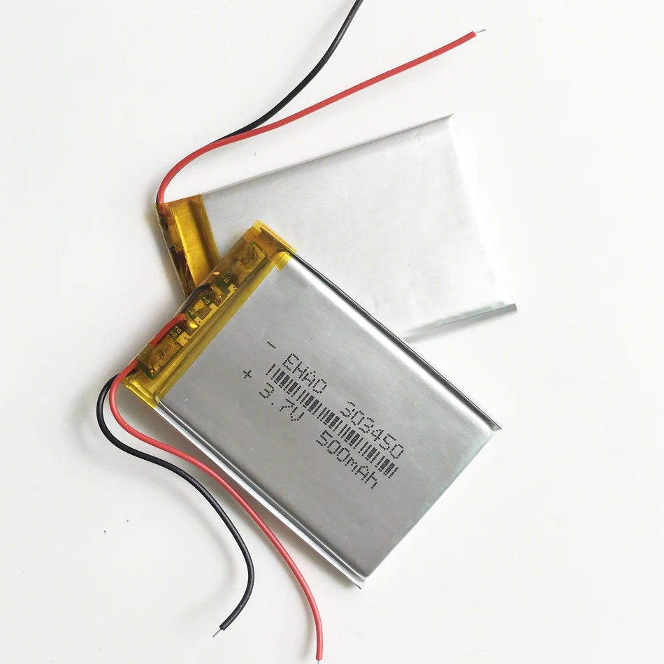 3.7V 500mAh 303450   Akumulator litowo-polimerowy Lipo do MP3 GPS DVD PSP Rejestrator Bluetooth E-book Camera