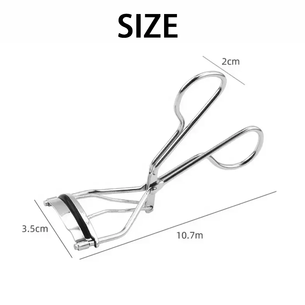 Juego de rizador de pestañas de acero inoxidable, herramienta de maquillaje rizado Natural, Color aleatorio, 2 uds.