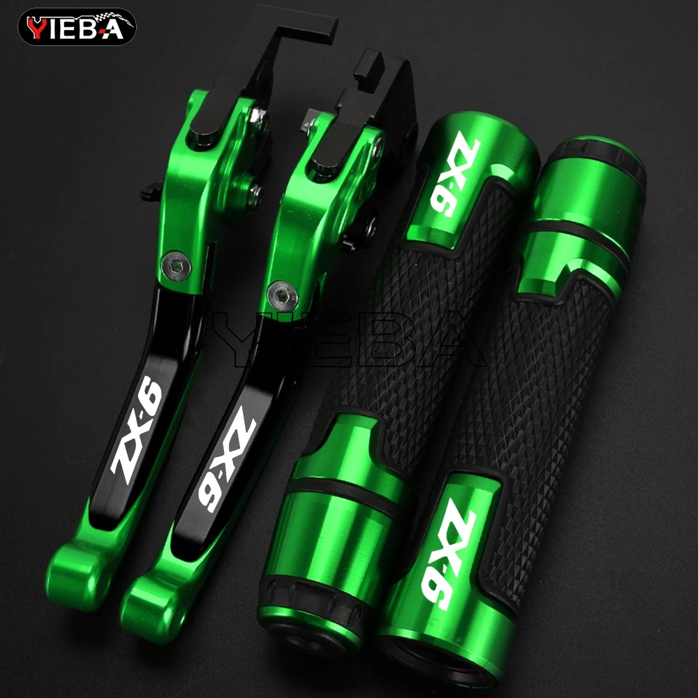 

Motorcycle Adjustable Foldable Brake Clutch Levers FOR Kawasaki ZX-6 ZX 6 1990-1999 1998 1997 ZX6 Handle Handlebar Grips Ends