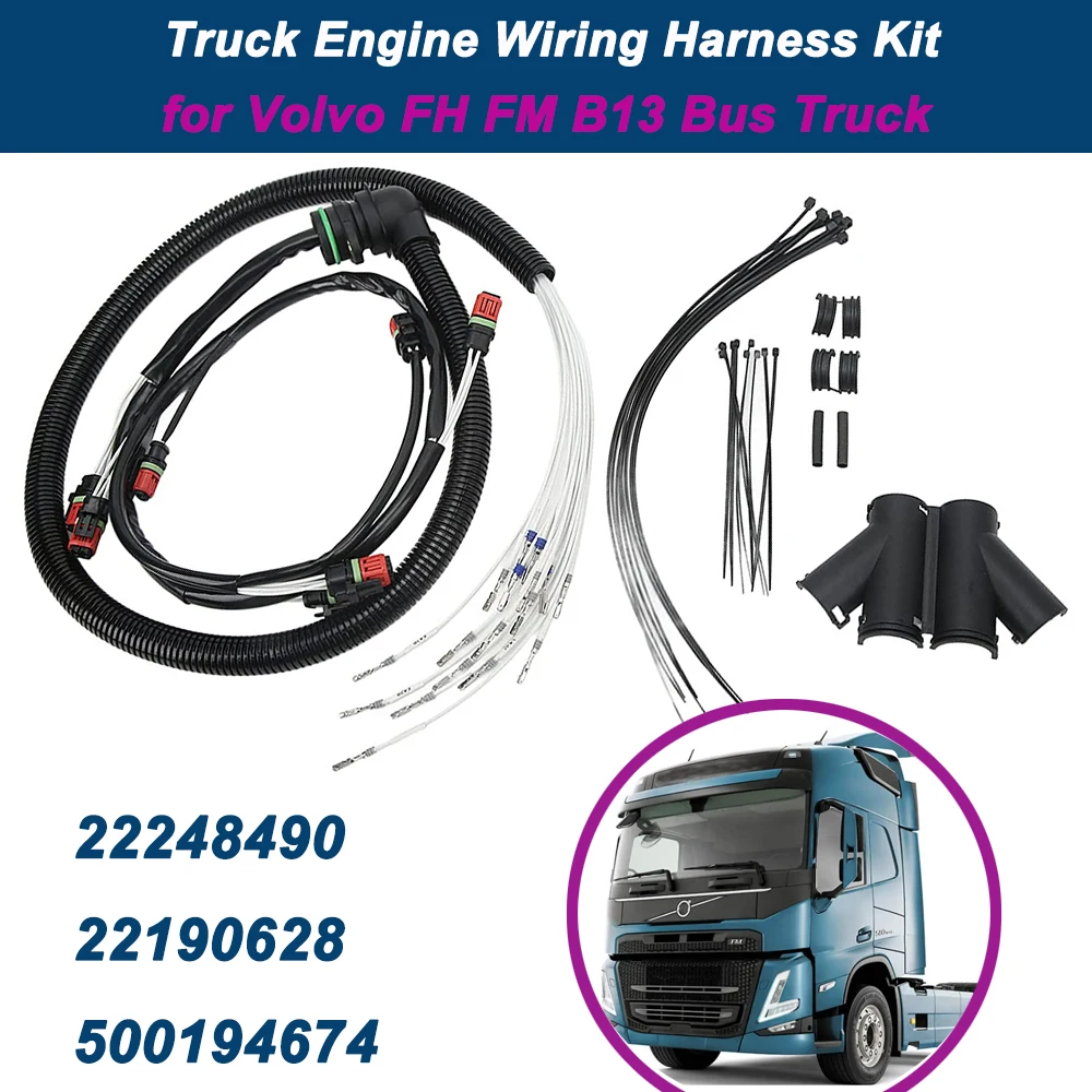 High Quality Engine Wiring Harness Kit,Durable ABS Injector Cable Harness For Volvo Truck FM FH D13 22248490 22190628 7422248490