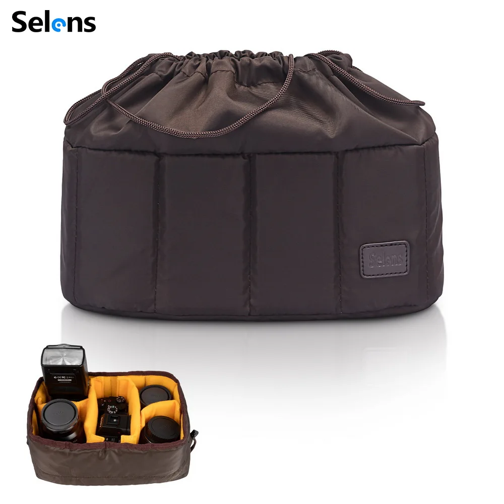 Selens Camera inner Bag Storage Pouch with Thickened Compartment Moistureproof Shockproof For Digital Camera Lens