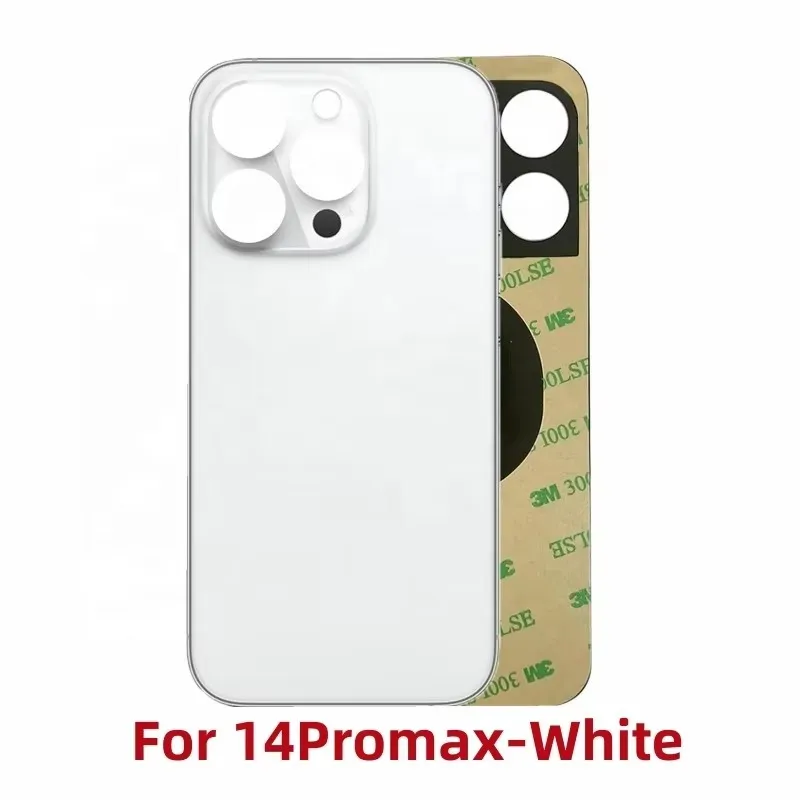 Back Glass+3M glue For IPhone14 Pro-14 Pro Max Back Cover Glass Fast Replacement Housing Battery Cover Big Hole Rear Glass
