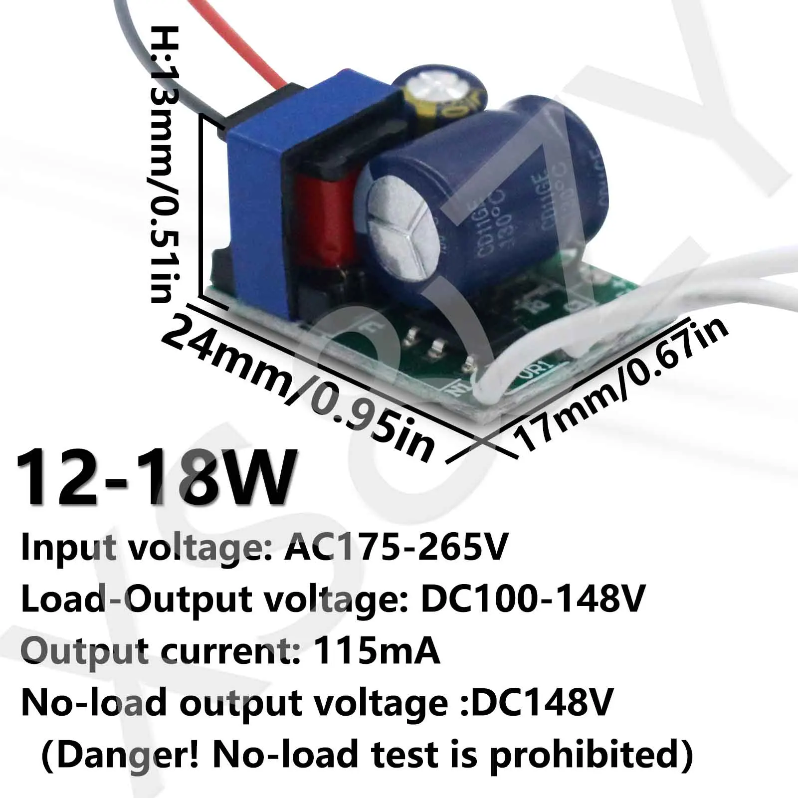 3-7W 7-9W 9-12W 12-18W 18-24W 24-32W 32-40W 40-50W LED Driver Power Source115mA 220-230mA For Energy-Saving Light Bulbs Replace