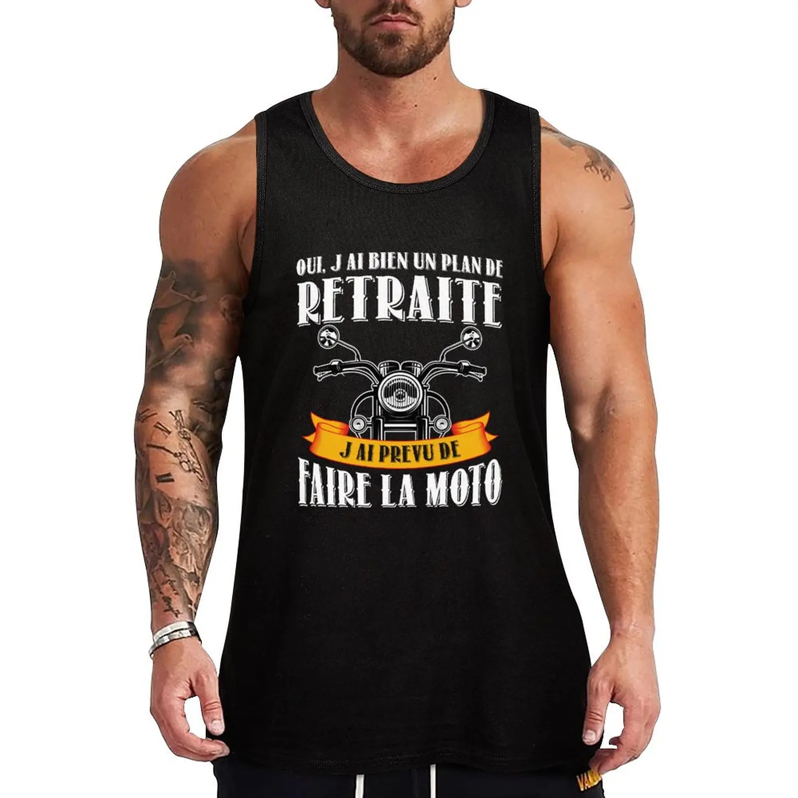 

Oui Jai Bie Un Plan De Retraite J ai Prevu De Faire La Moto Tank Top Men's gym t-shirts Man summer clothes sleeveless vest men